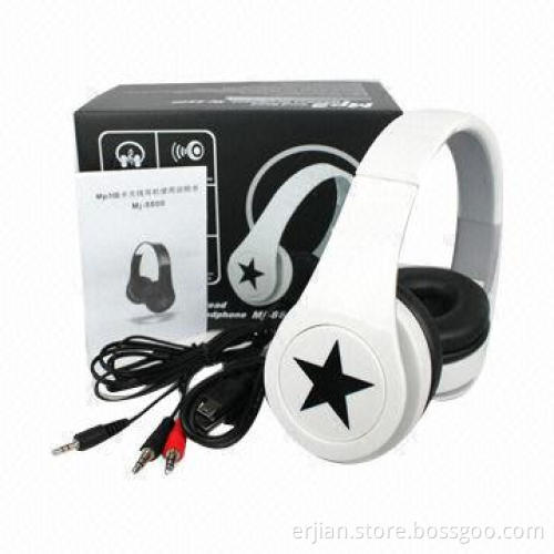 Wireless Style Foldable Headphones with FM Radio, MP3 Player, Built-in 20mW Rated Power